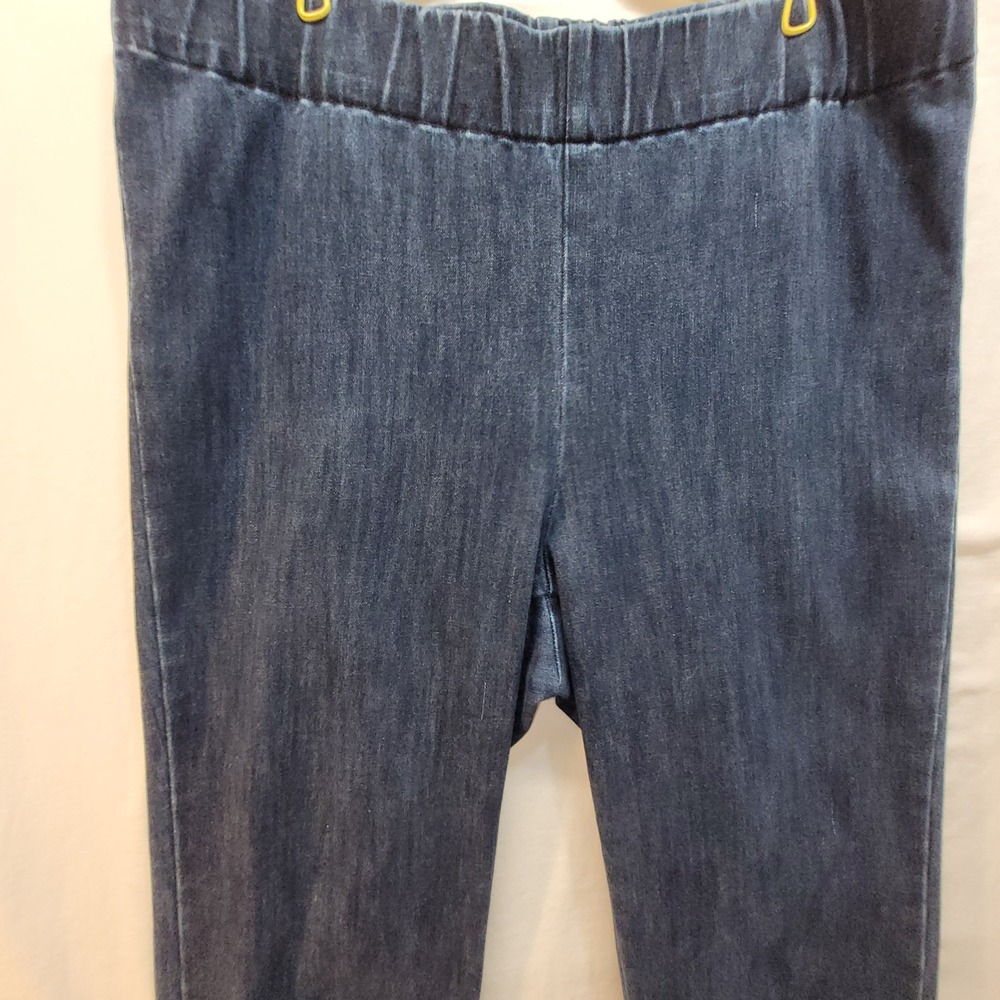 Soft Surroundings Dark Indigo Denim Pull On Leggings Size Medium Tall 44848 - Picture 4 of 14